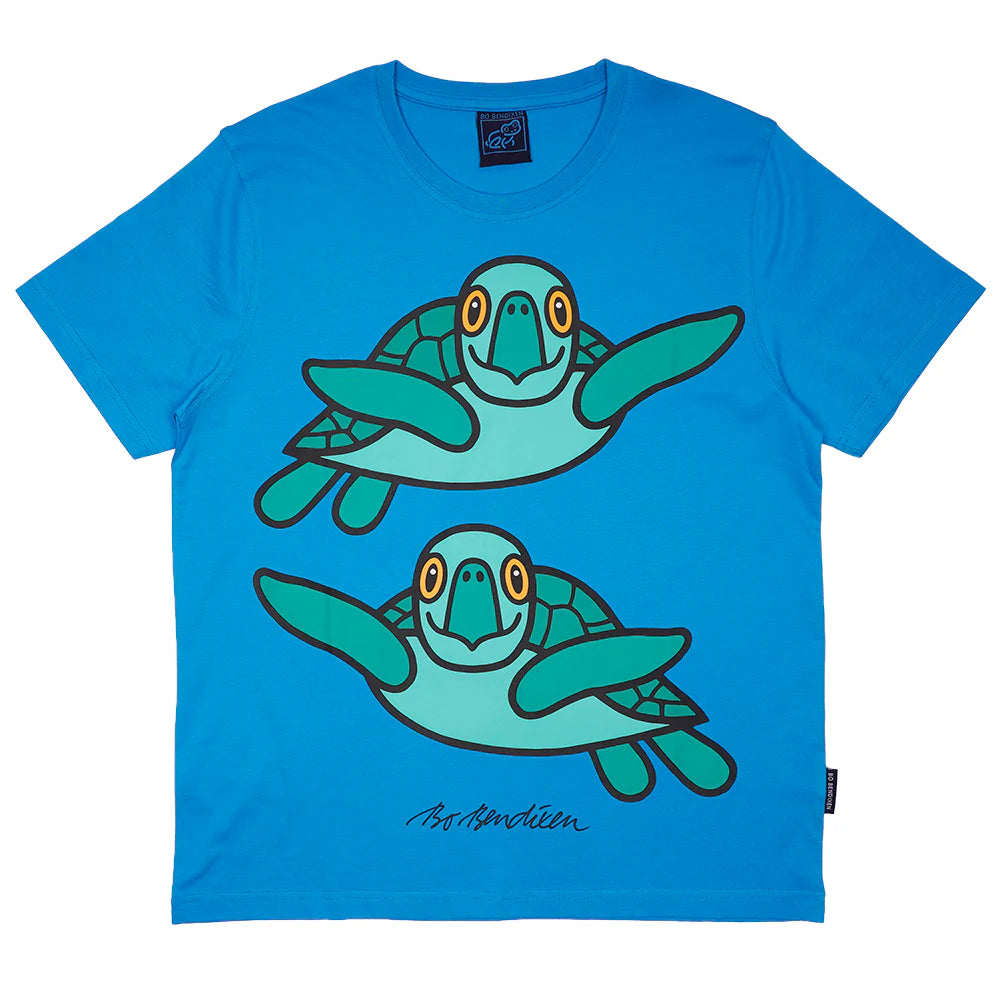 Bo Bendixen T-Shirt türkis, grün Meeresschildkröten