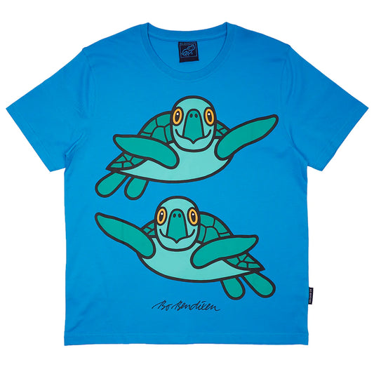 Bo Bendixen T-Shirt turquoise, green sea turtles