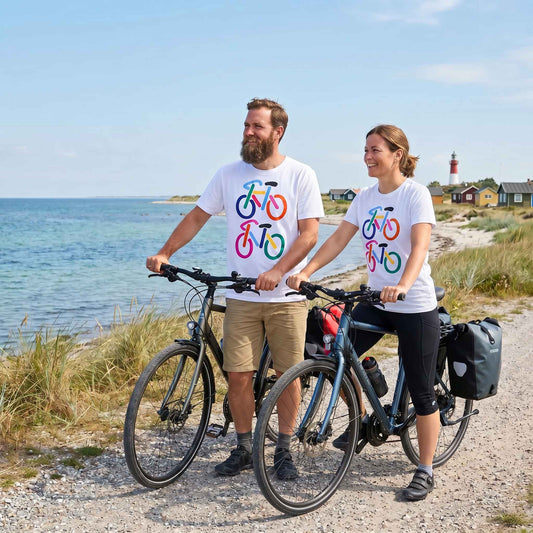 Bo Bendixen T-Shirt weiß 2 Fahrräder