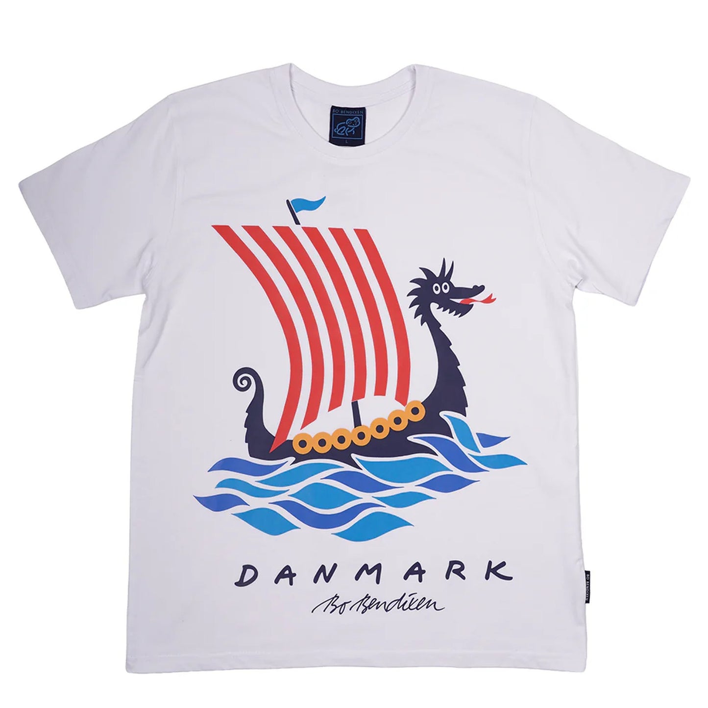 Bo Bendixen T-Shirt weiß Drachenschiff