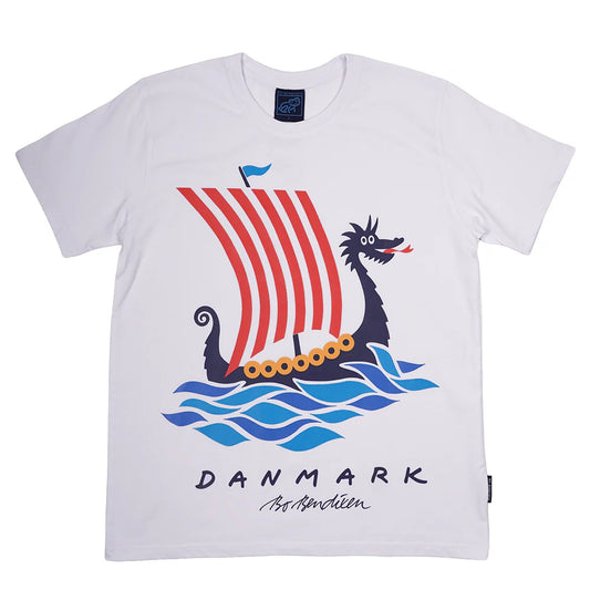 Bo Bendixen T-Shirt white Dragon Ship