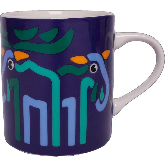 Bo Bendixen Tasse Elch 0,3 l dunkelblau, merhfarbig, cremeweiß