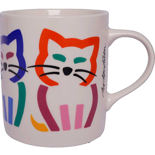 Bo Bendixen Tasse Katze 0,3 l mehrfarbig, creme