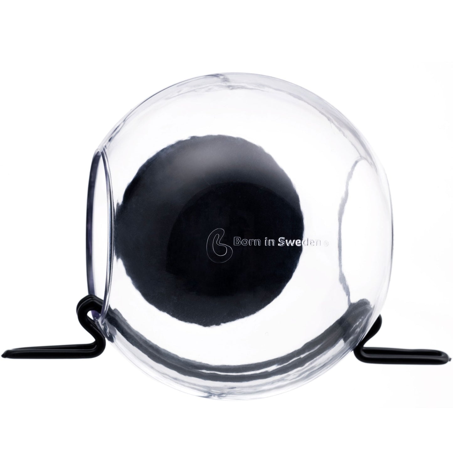Born in Sweden Window Bird Feeder Ball, length 18 cm, Ø 10 cm, clear, black