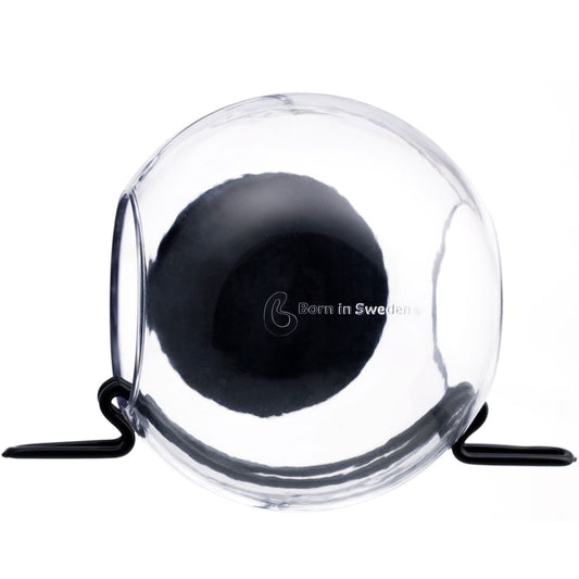 Born in Sweden Window Bird Feeder Ball, length 18 cm, Ø 10 cm, clear, black