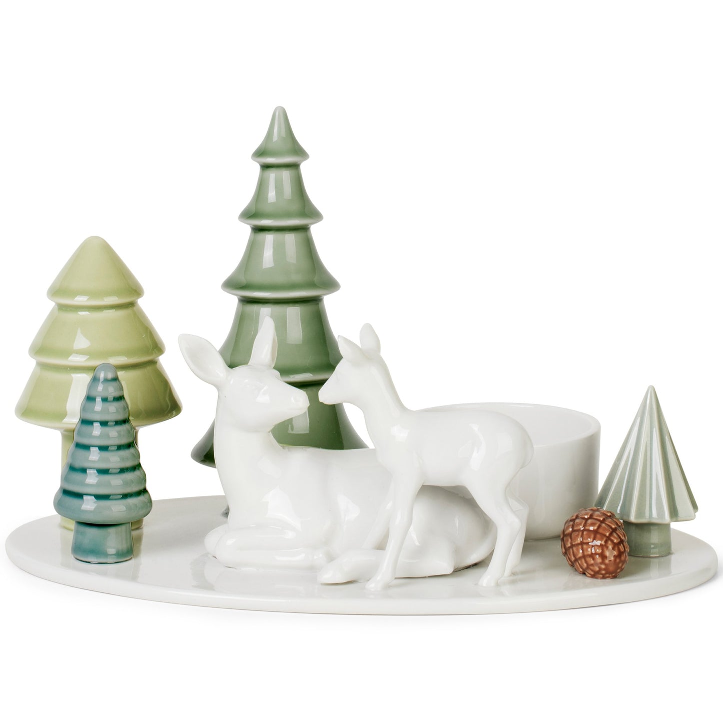 Dottir Nordic Design Winter Stories Kerzenständer Reh & Kitz Höhe 14,3 cm Breite 23,5 cm