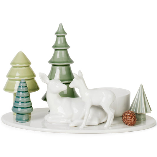 Dottir Nordic Design Winter Stories Kerzenständer Reh & Kitz Höhe 14,3 cm Breite 23,5 cm
