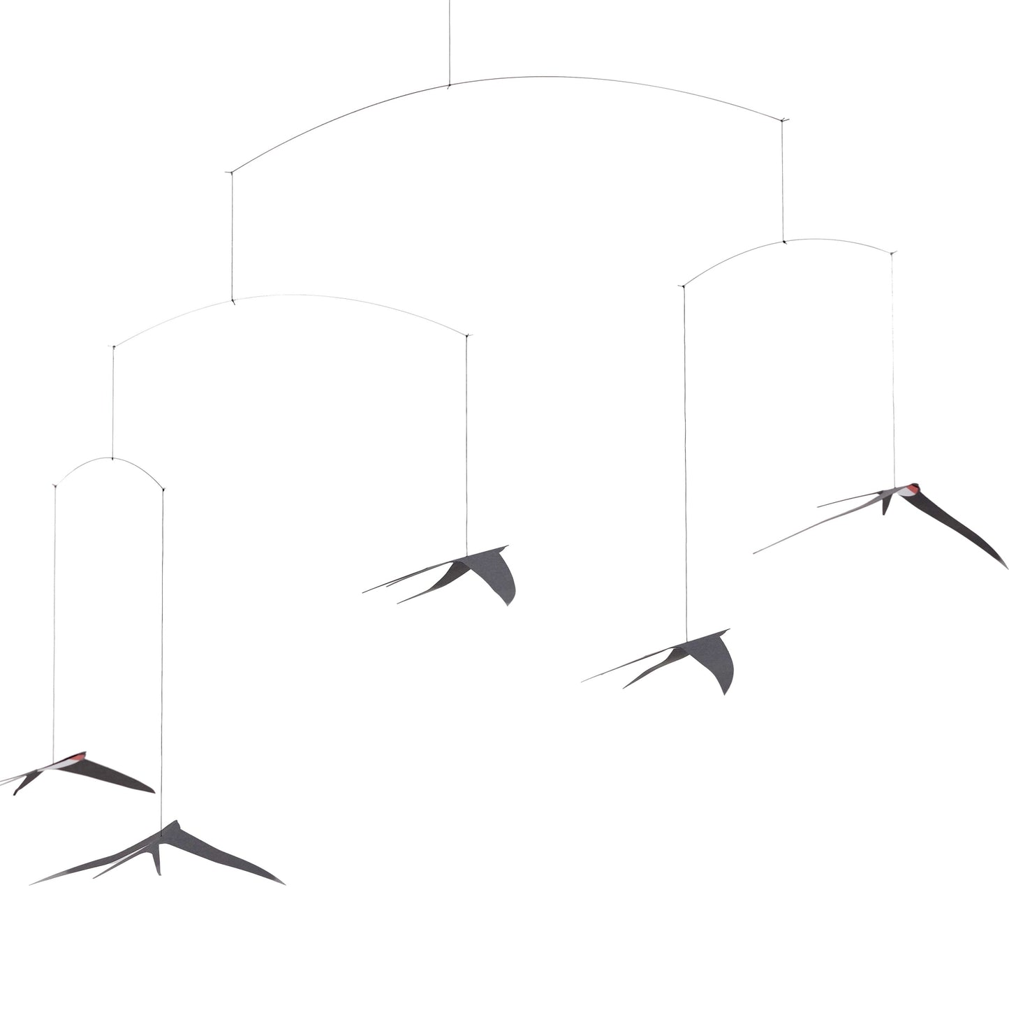 Flensted Mobiles fliegende Schwalben 5 Karton 44x65x35 cm schwarz, weiß