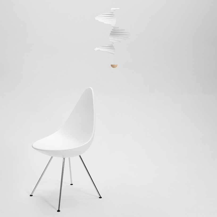 Flensted Mobiles Air Flow 24 Holz & Folie 45x24 cm weiß