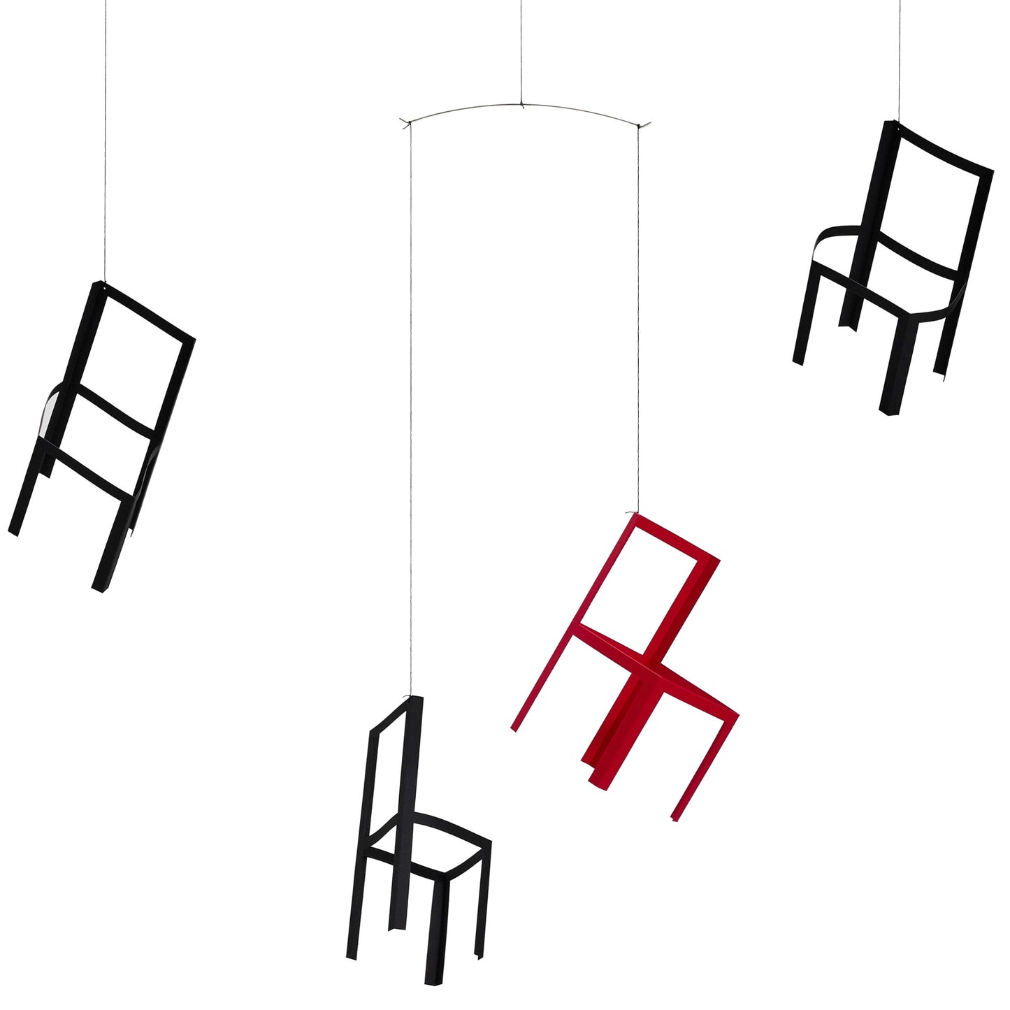 Flensted Mobiles Fliegende Stühle Karton 55x45 cm schwarz, rot