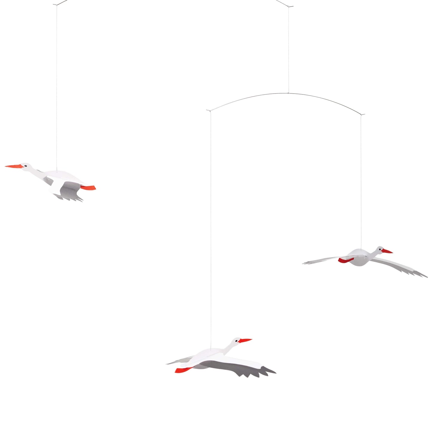Flensted Mobiles Glückliche Störche Karton 38x45 cm schwarz, grau, weiß