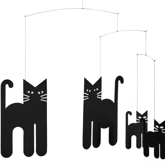 Flensted Mobiles Katzen Mobile Karton 30x36 cm schwarz