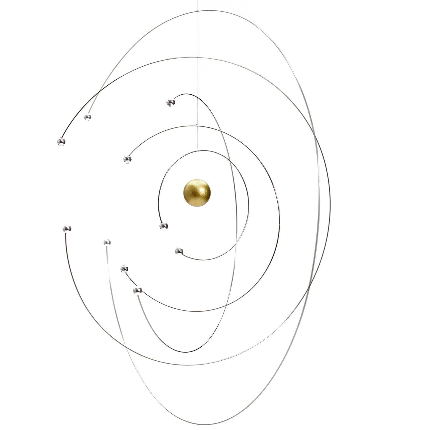 Flensted Mobiles Niels Bohr Atom Model Edelstahl Ø 27 cm silber, gold