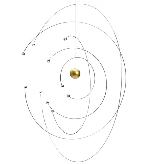 Flensted Mobiles Niels Bohr Atom Model Edelstahl Ø 27 cm silber, gold