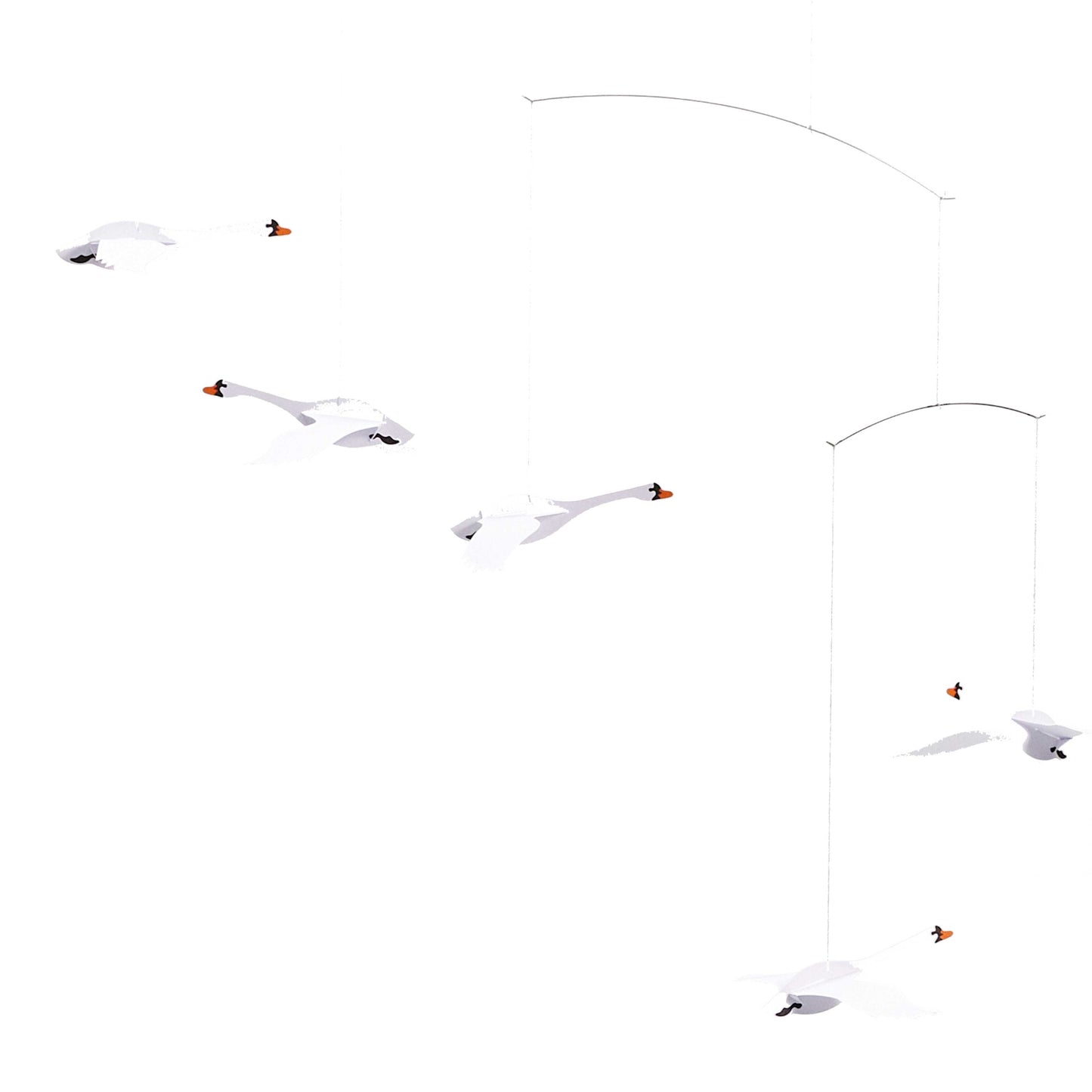 Flensted Mobiles Schwäne des Nordens Karton 55x45 cm weiß, grau