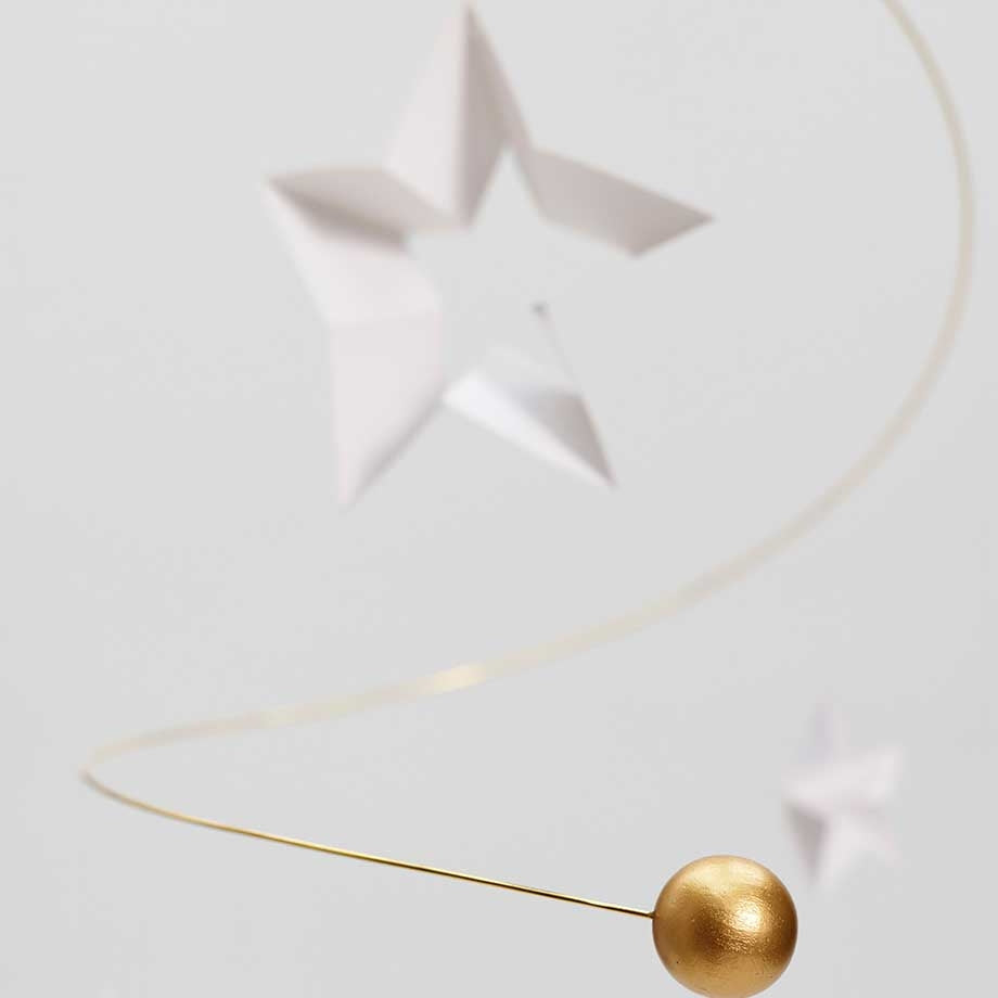 Flensted Mobiles Sternennacht 4 Holz & Folie 25x25 cm weiß gold