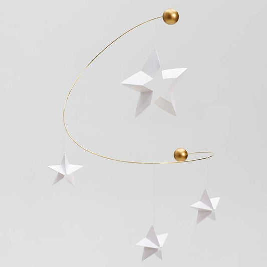 Flensted Mobiles Sternennacht 4 Holz & Folie 25x25 cm weiß gold