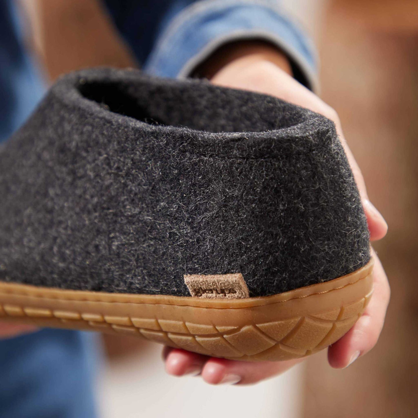 Glerups Hausschuh Modell A mit Kautschuksohle – Der Allrounder für Outdoor & Indoor