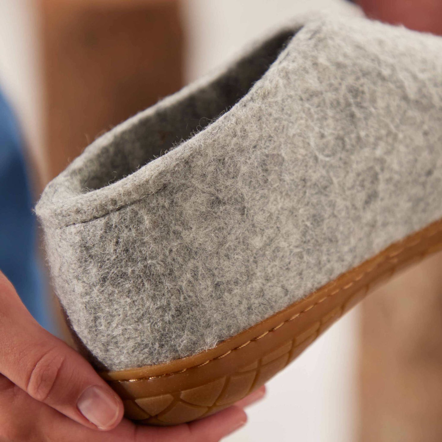 Glerups Hausschuh Modell A mit Kautschuksohle – Der Allrounder für Outdoor & Indoor