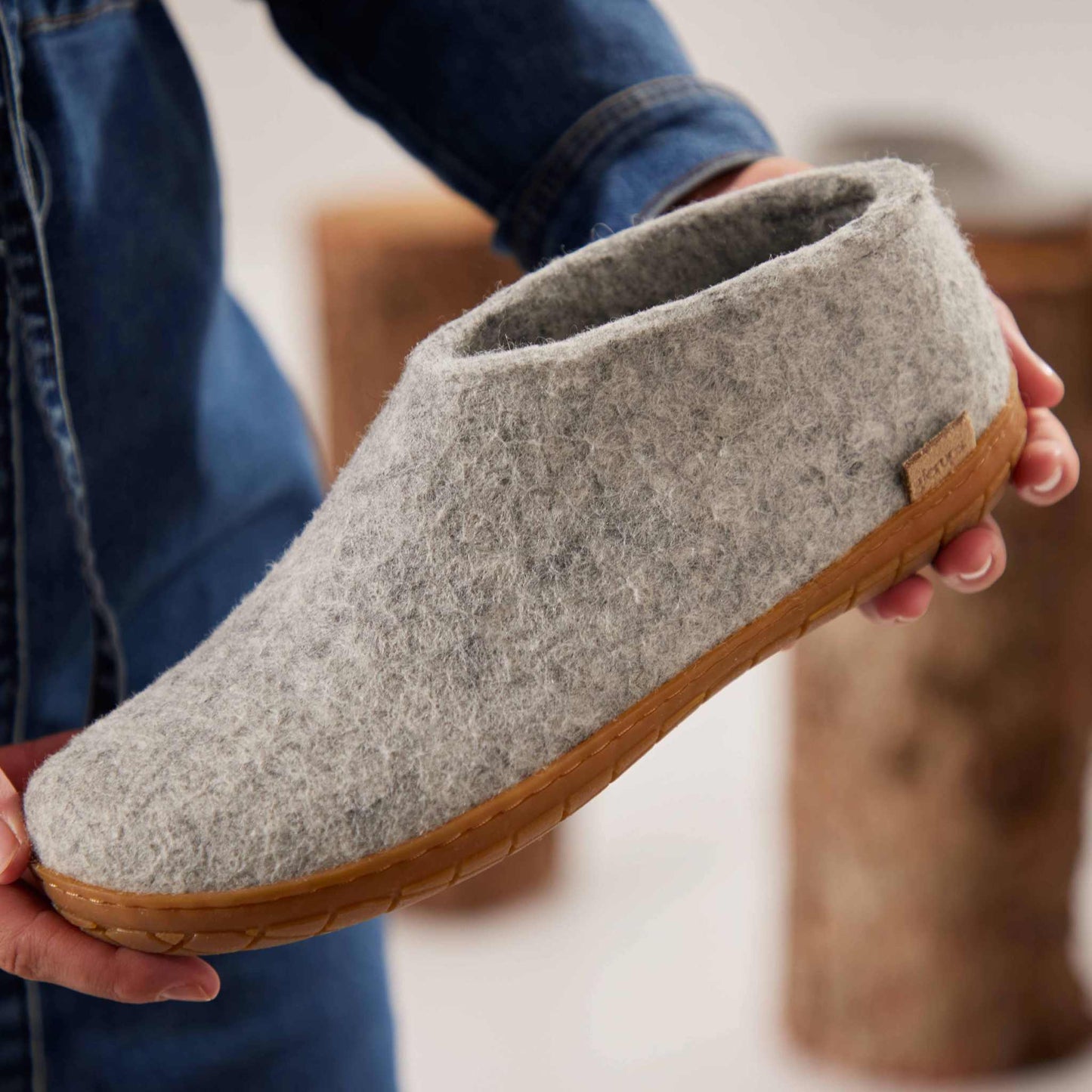 Glerups Hausschuh Modell A mit Kautschuksohle – Der Allrounder für Outdoor & Indoor