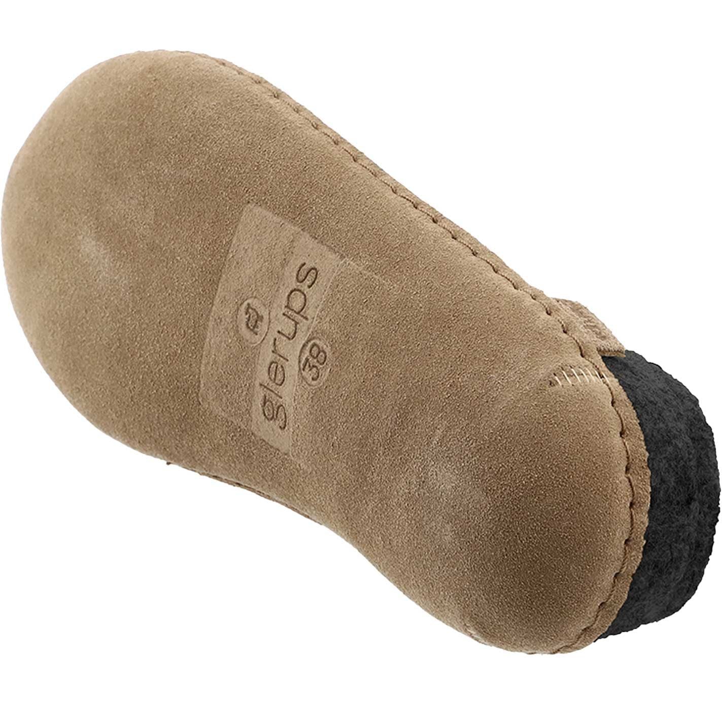 Glerups Pantoffel Modell B mit Ledersohle – Dein natürlicher Hüttenschuh aus Gotland-Woll
