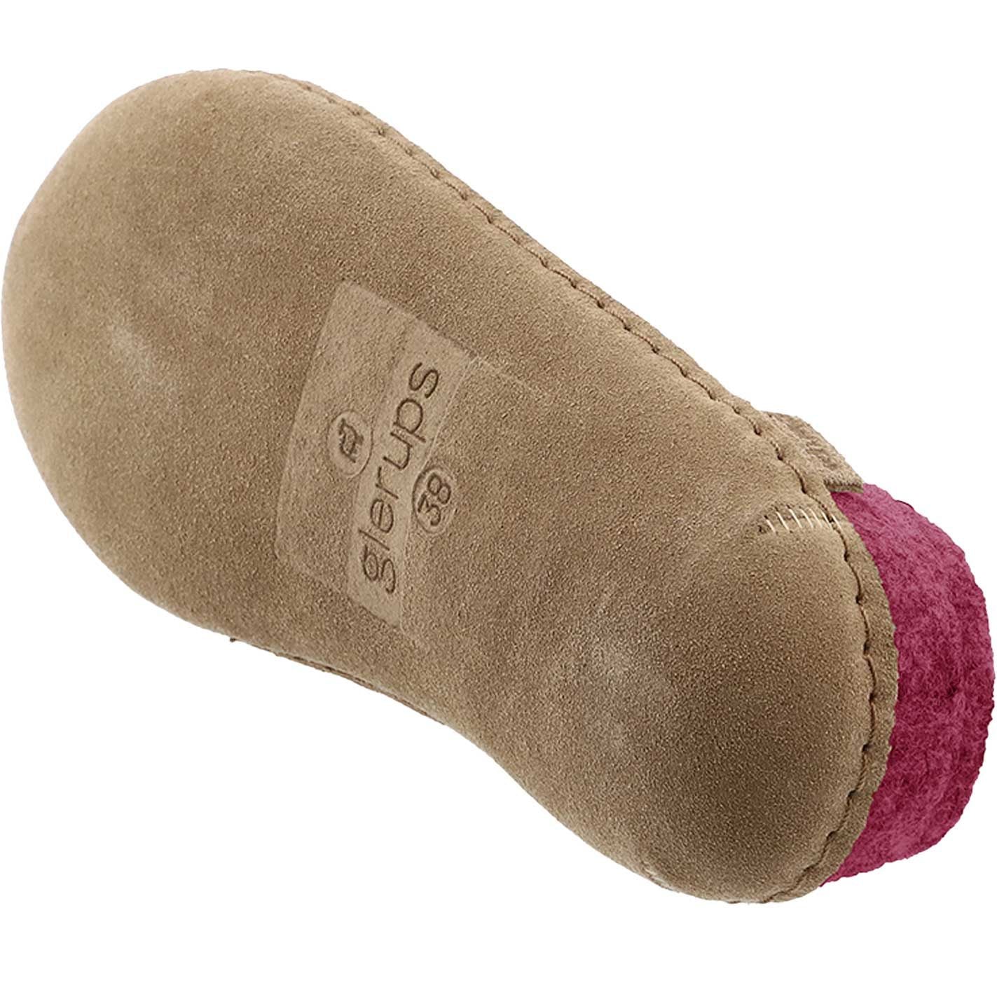 Glerups Pantoffel Modell B mit Ledersohle – Dein natürlicher Hüttenschuh aus Gotland-Woll