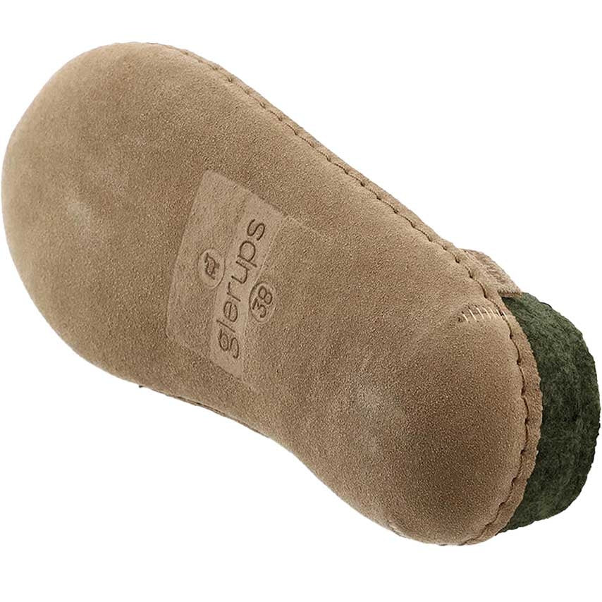 Glerups Pantoffel Modell B mit Ledersohle – Dein natürlicher Hüttenschuh aus Gotland-Woll