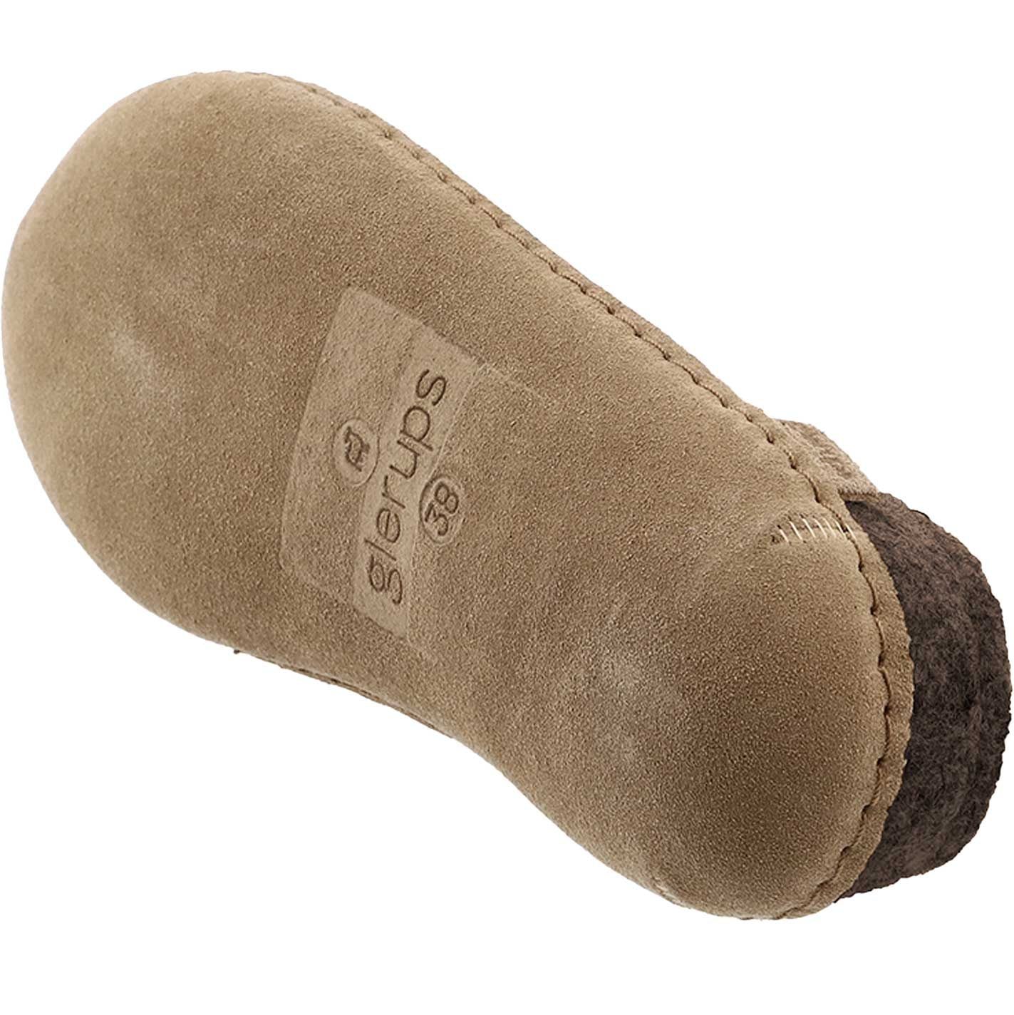 Glerups Pantoffel Modell B mit Ledersohle – Dein natürlicher Hüttenschuh aus Gotland-Woll