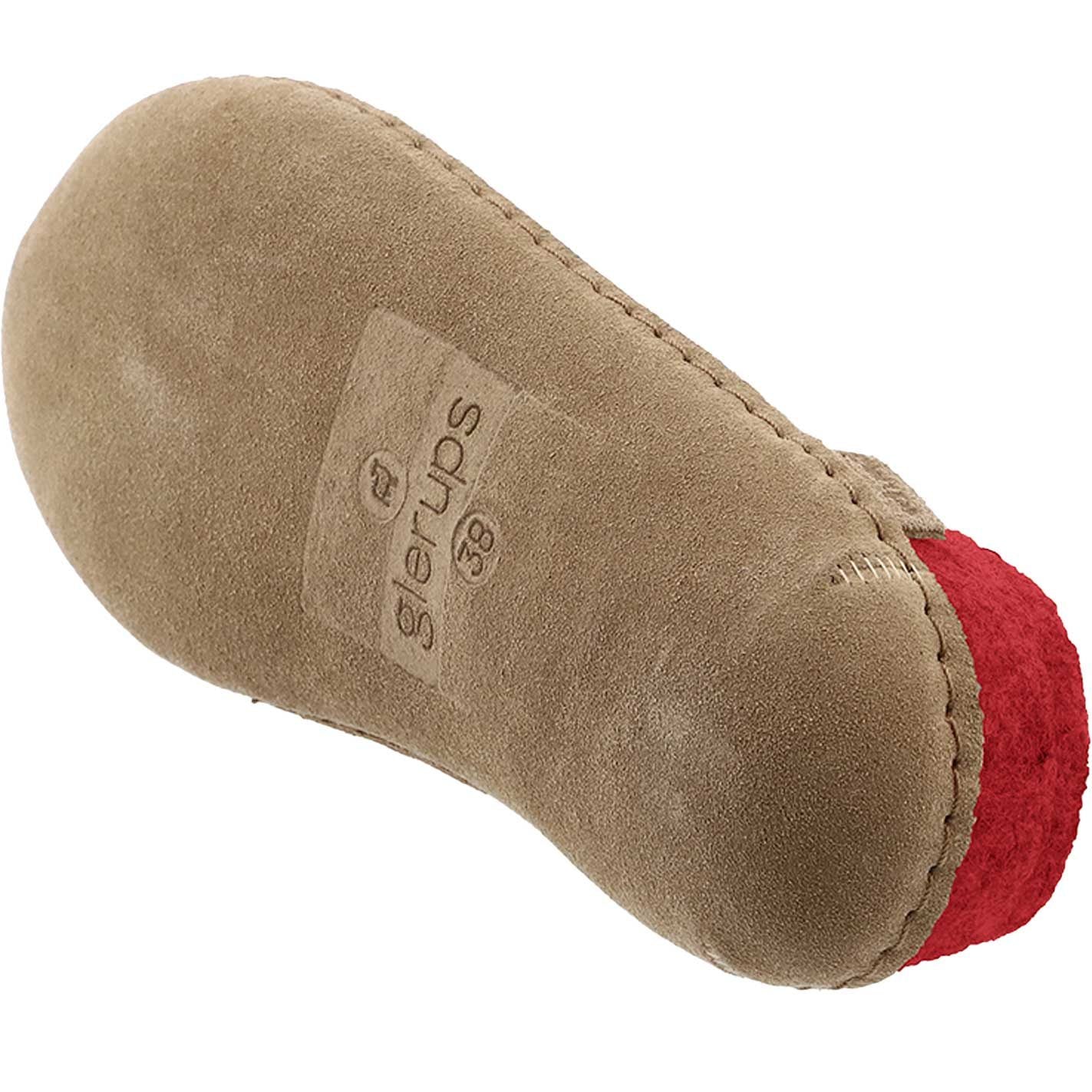 Glerups Pantoffel Modell B mit Ledersohle – Dein natürlicher Hüttenschuh aus Gotland-Woll