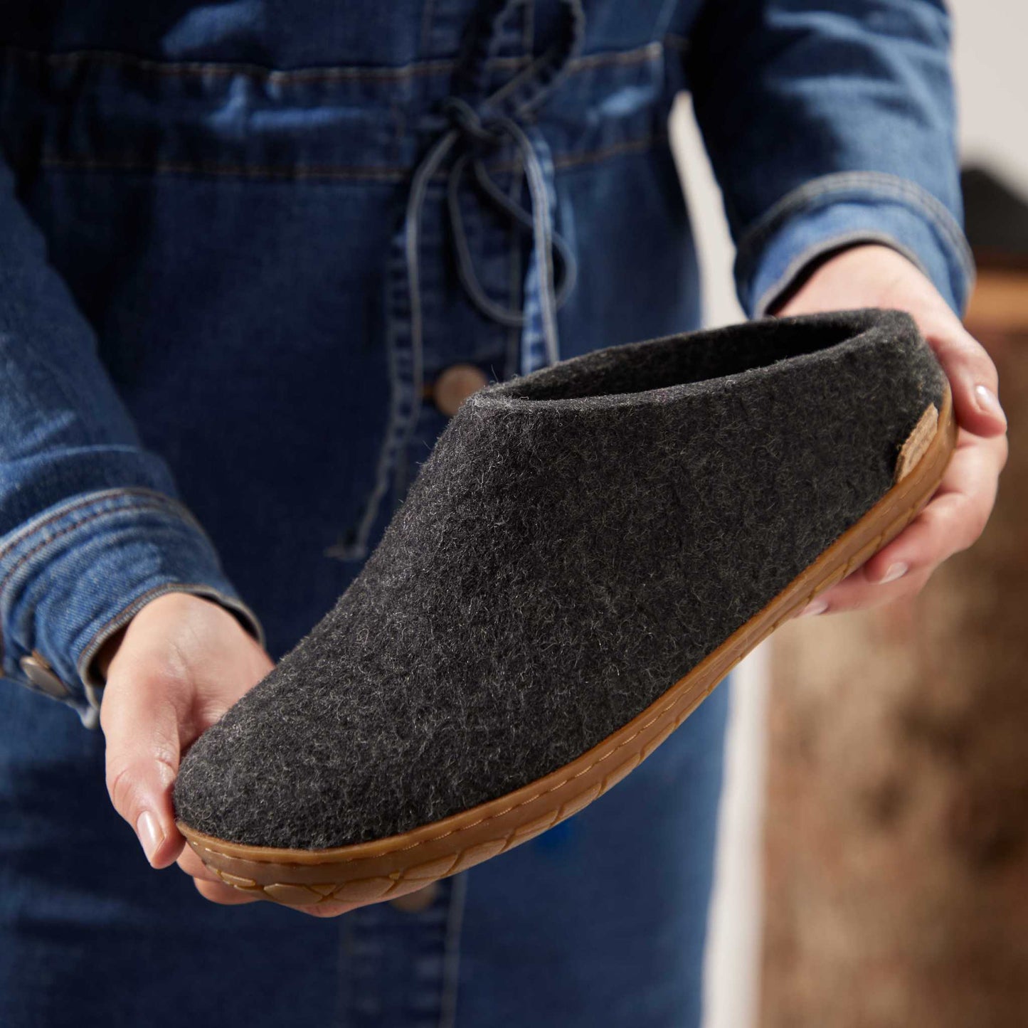Glerups Pantoffel Modell B mit Kautschuksohle – Der Allrounder für Outdoor & Indoor