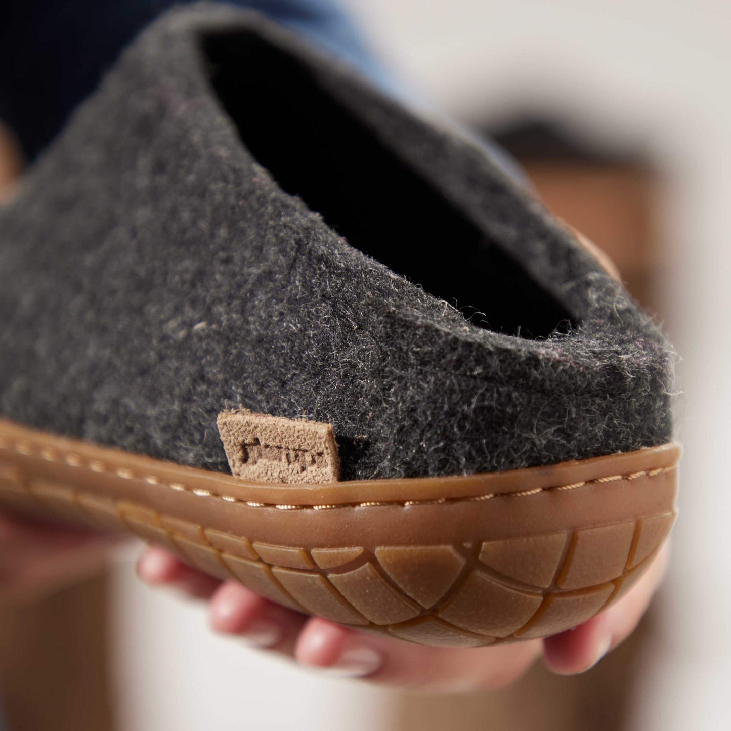 Glerups Pantoffel Modell B mit Kautschuksohle – Der Allrounder für Outdoor & Indoor