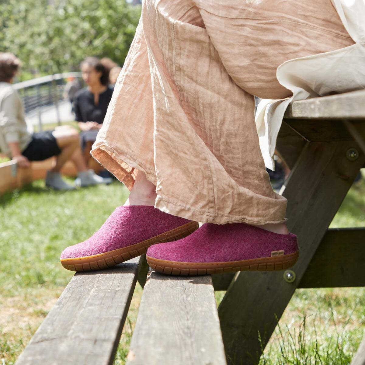 Glerups Pantoffel Modell B mit Kautschuksohle – Der Allrounder für Outdoor & Indoor