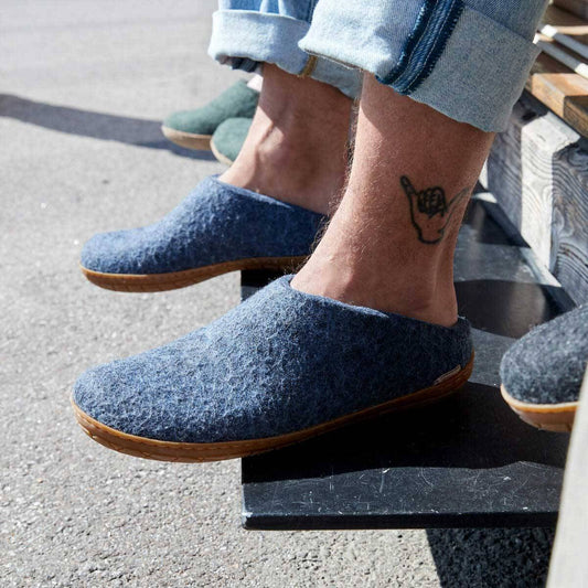 Glerups Pantoffel Modell B mit Kautschuksohle – Der Allrounder für Outdoor & Indoor