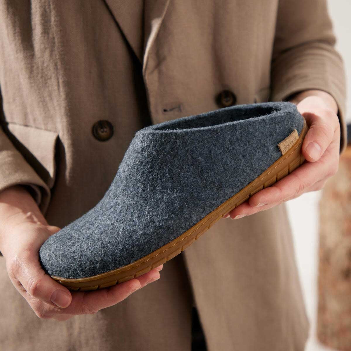 Glerups Pantoffel Modell B mit Kautschuksohle – Der Allrounder für Outdoor & Indoor
