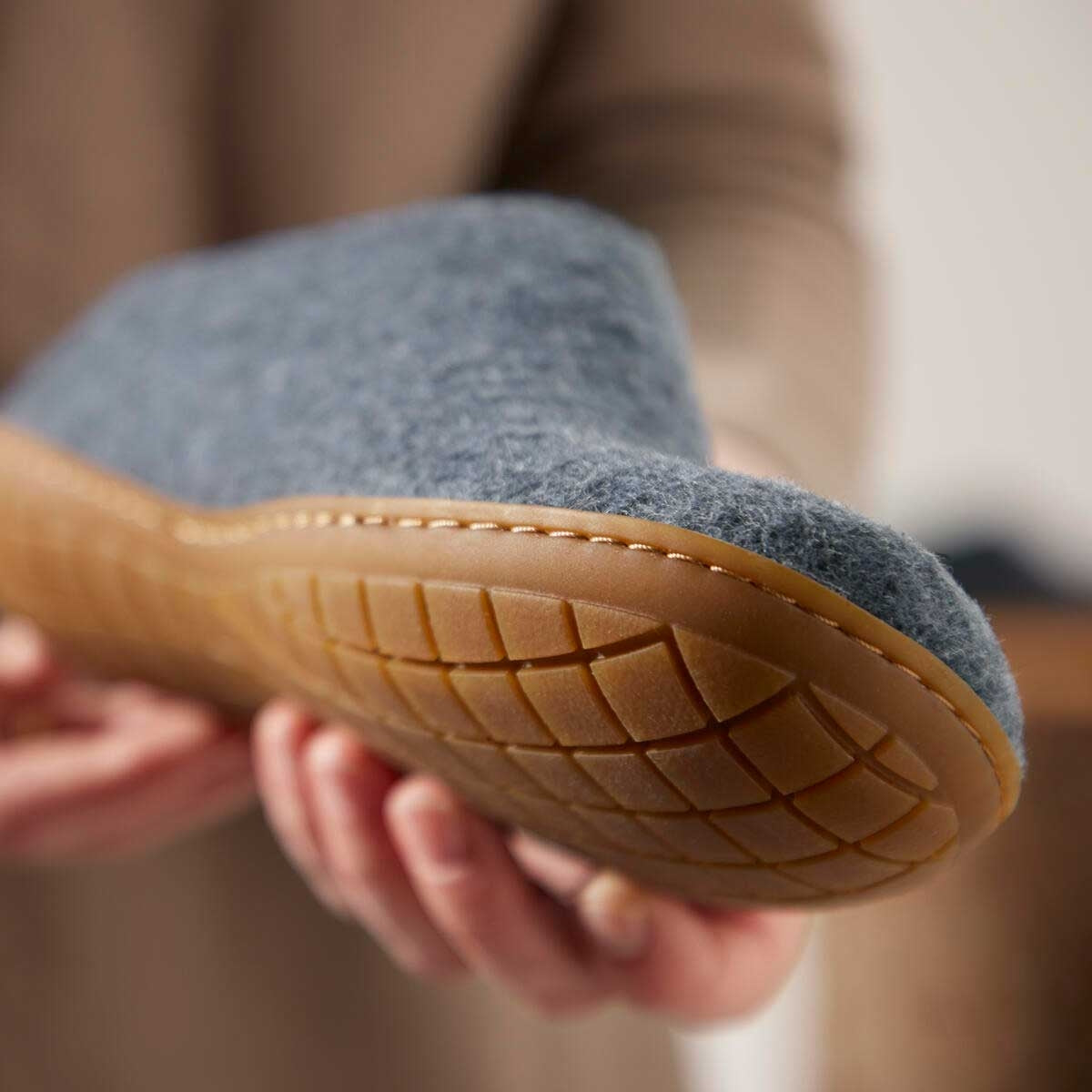 Glerups Pantoffel Modell B mit Kautschuksohle – Der Allrounder für Outdoor & Indoor