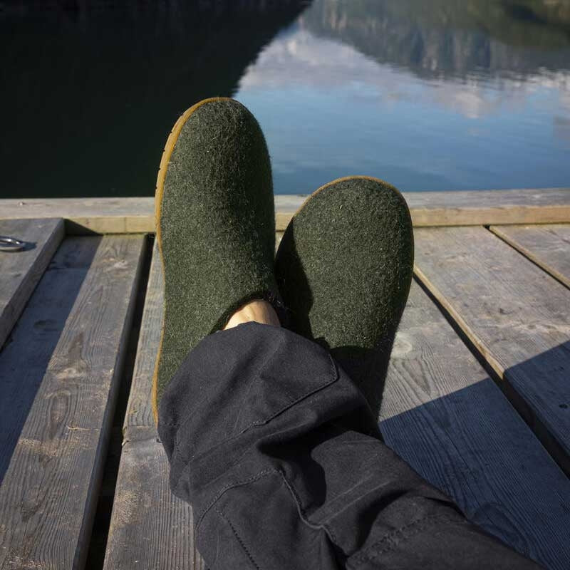 Glerups Pantoffel Modell B mit Kautschuksohle – Der Allrounder für Outdoor & Indoor