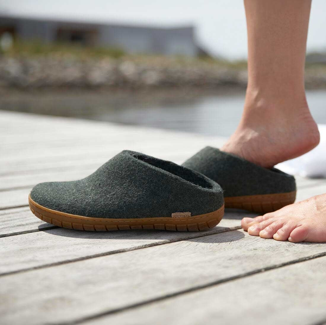 Glerups Pantoffel Modell B mit Kautschuksohle – Der Allrounder für Outdoor & Indoor