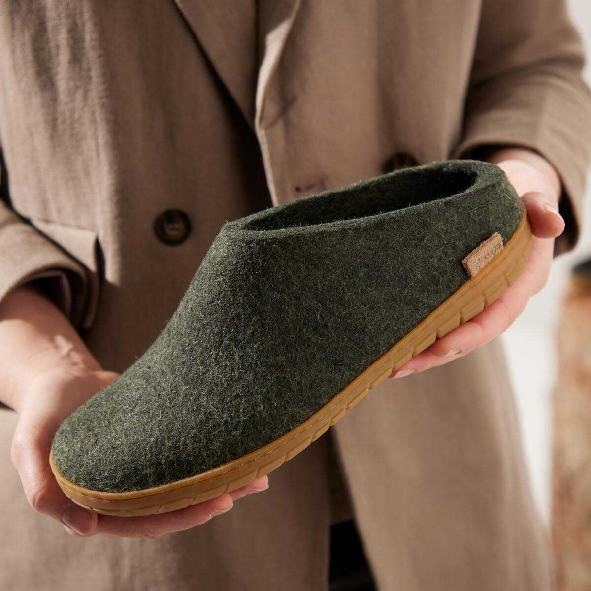 Glerups Pantoffel Modell B mit Kautschuksohle – Der Allrounder für Outdoor & Indoor