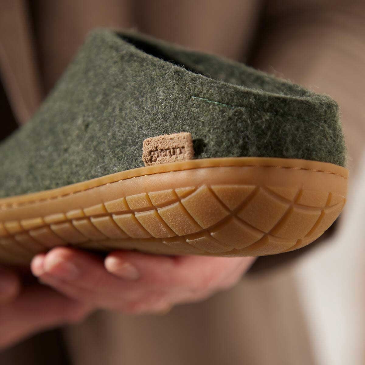 Glerups Pantoffel Modell B mit Kautschuksohle – Der Allrounder für Outdoor & Indoor
