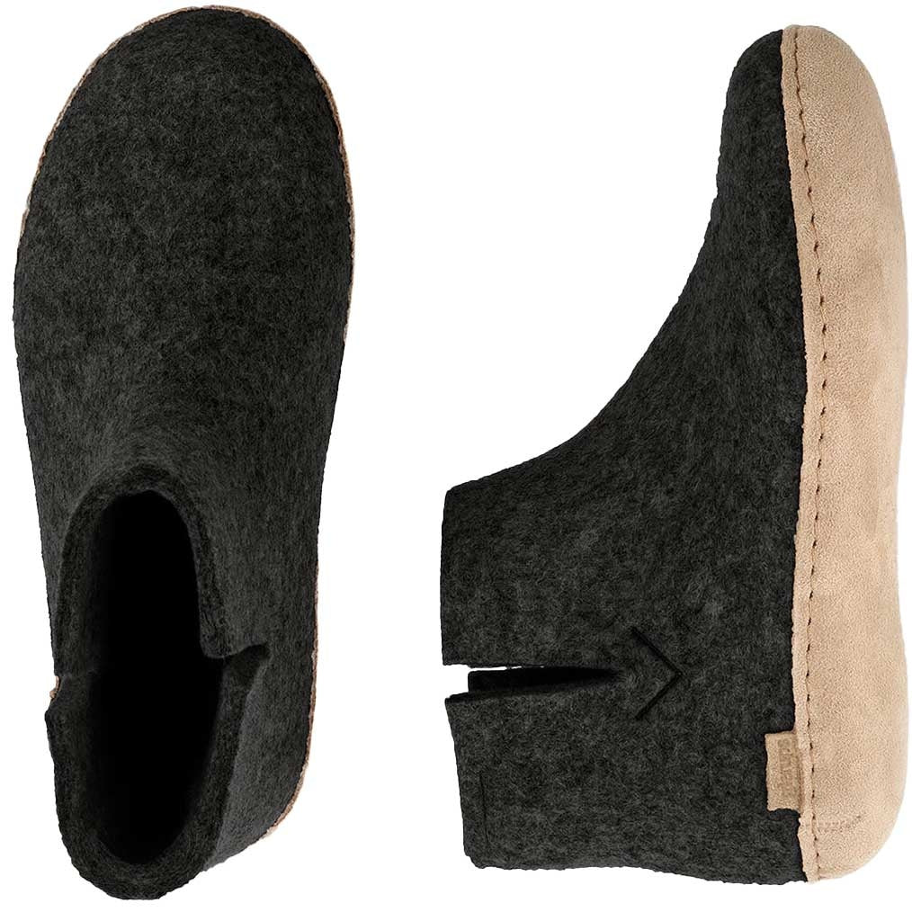 Glerups Stiefel Modell G mit Ledersohle - Dein natürlicher Hüttenschuh aus Gotland-Wolle
