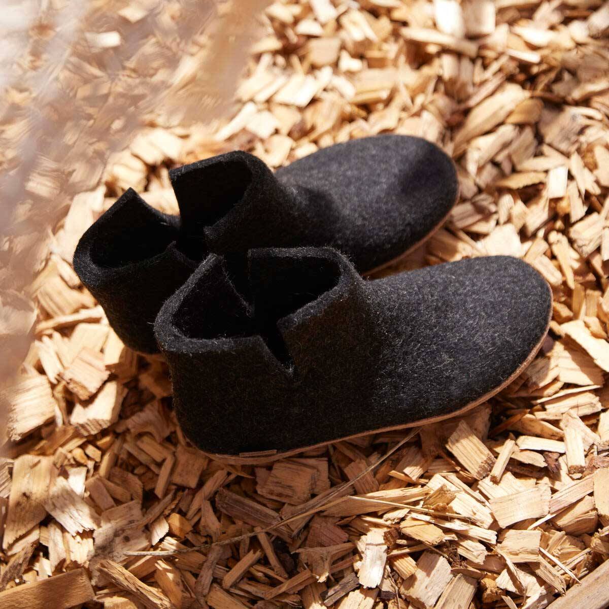 Glerups Stiefel Modell G mit Ledersohle - Dein natürlicher Hüttenschuh aus Gotland-Wolle