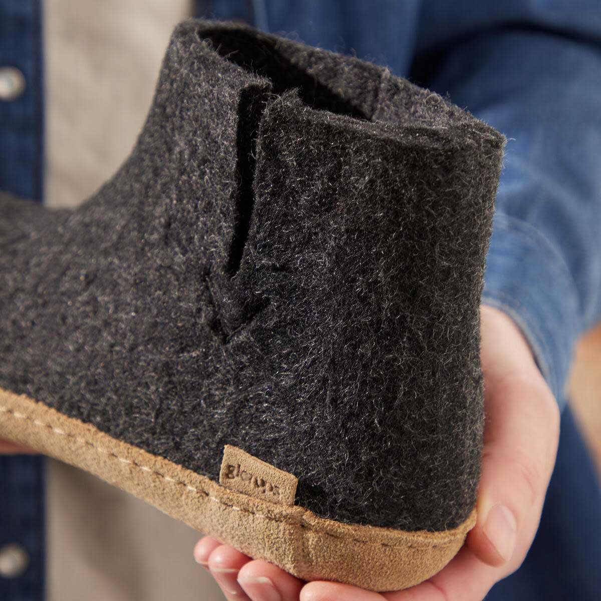 Glerups Stiefel Modell G mit Ledersohle - Dein natürlicher Hüttenschuh aus Gotland-Wolle