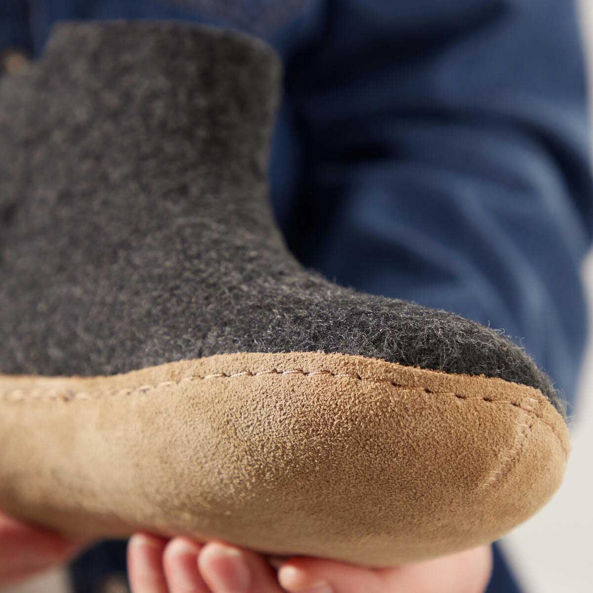 Glerups Stiefel Modell G mit Ledersohle - Dein natürlicher Hüttenschuh aus Gotland-Wolle