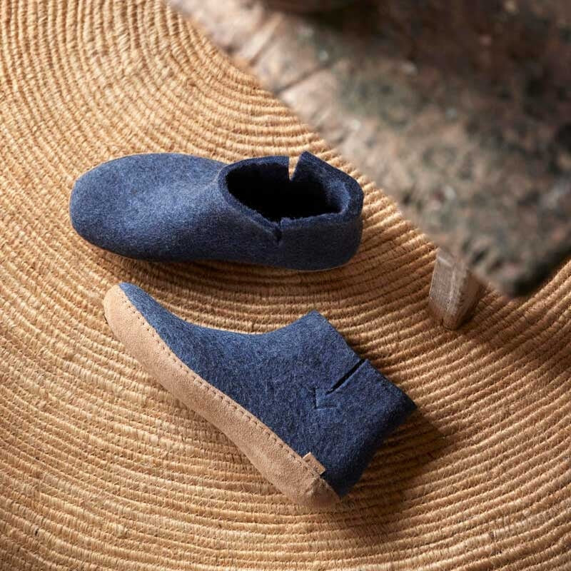 Glerups Stiefel Modell G mit Ledersohle - Dein natürlicher Hüttenschuh aus Gotland-Wolle
