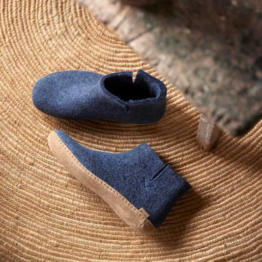 Glerups Stiefel Modell G mit Ledersohle - Dein natürlicher Hüttenschuh aus Gotland-Wolle