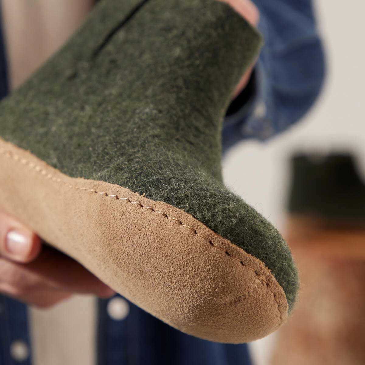 Glerups Stiefel Modell G mit Ledersohle - Dein natürlicher Hüttenschuh aus Gotland-Wolle
