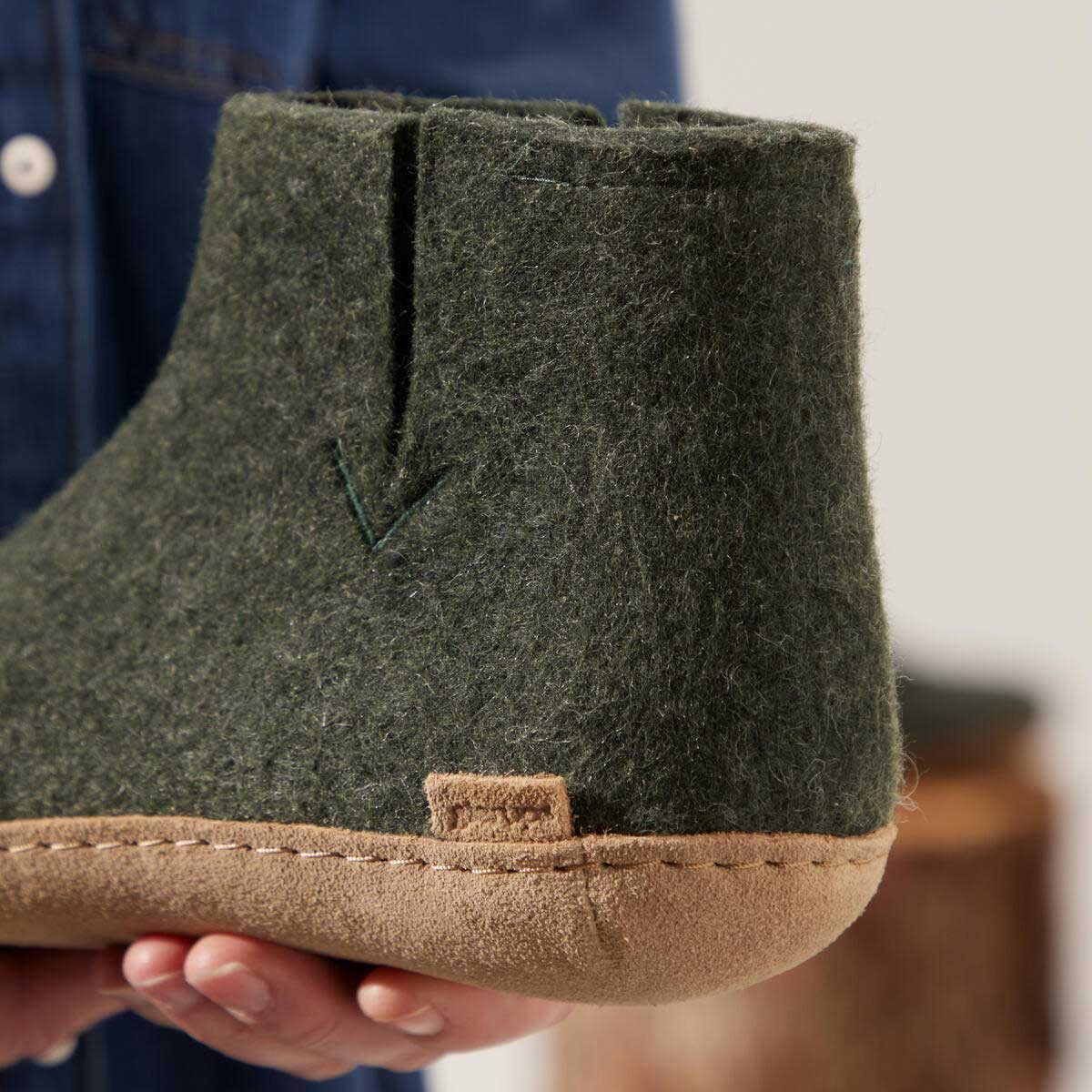 Glerups Stiefel Modell G mit Ledersohle - Dein natürlicher Hüttenschuh aus Gotland-Wolle