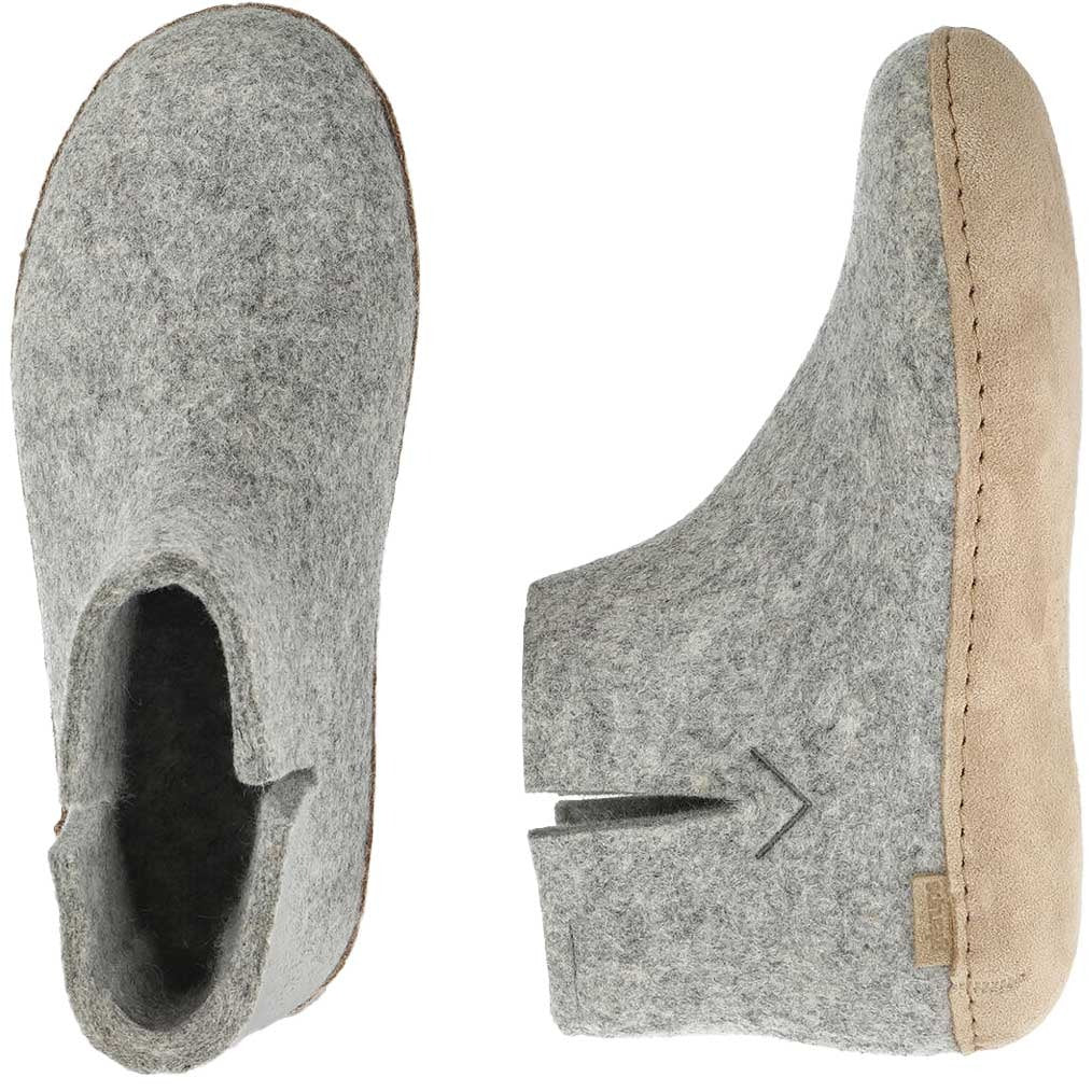 Glerups Stiefel Modell G mit Ledersohle - Dein natürlicher Hüttenschuh aus Gotland-Wolle