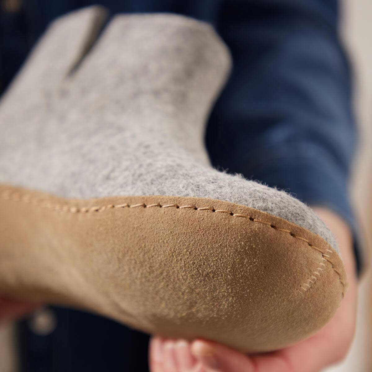 Glerups Stiefel Modell G mit Ledersohle - Dein natürlicher Hüttenschuh aus Gotland-Wolle