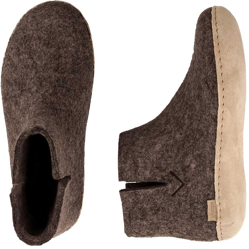 Glerups Stiefel Modell G mit Ledersohle - Dein natürlicher Hüttenschuh aus Gotland-Wolle